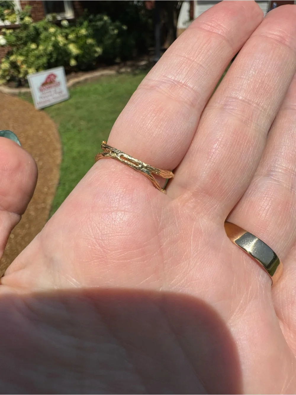 Elisabeth Bell Jewelry 14k Gold and Opal Ring - size 8.5
